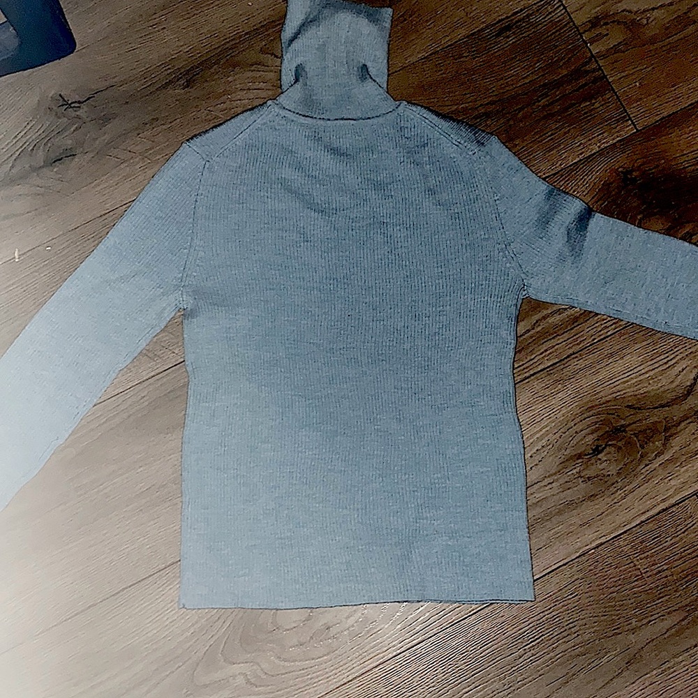 Blue turtle neck